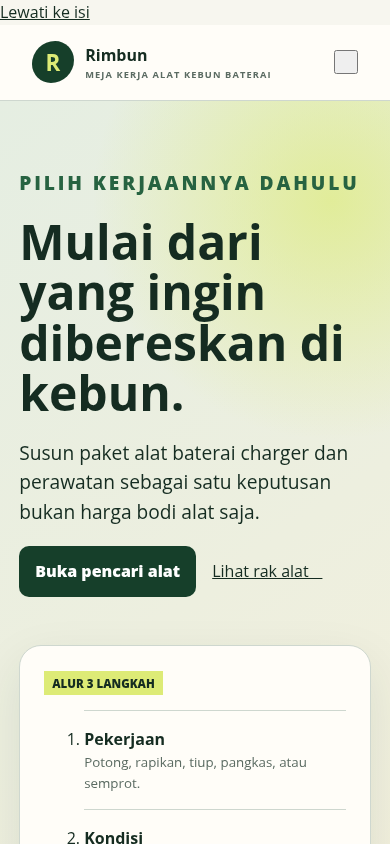 Contoh hasil CuanAff Rimbun dalam tampilan mobile